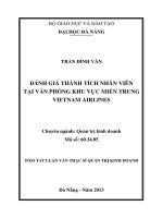 Đánh giá thành tích nhân viên tại văn phòng khu vực miền trung vietnam airlines 