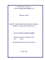Nghiên cứu công nghệ phát triển giống tổ hợp lai hai giống lúa mới việt lai 50 
