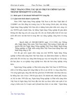 THỰC TRẠNG CÔNG TÁC QUẢN TRỊ TÀI CHÍNH TẠI CHI NHÁNH NHNO