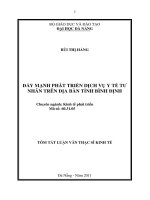 Đẩy mạnh phát triển dịch vụ y tế tư nhân trên địa bàn tỉnh bình định 