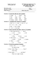 Bài soạn Kiểm tra học kì II tiếng Anh 3,4,5