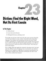 Diction - Find the Right Word, Not Its First Cousin