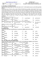 Anh 11 Đề thi HK I số 8