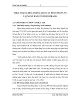 THỰC TRẠNG HOẠT ĐỘNG CHO VAY ĐỐI VỚI DNVVN TẠI NGÂN HÀNG TECHCOMBANK