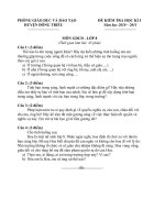 Bài soạn Đề kiểm tra HK 1 môn GDCD năm học 2010-2011