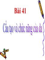 Tài liệu Bài 41: CẤU TẠO VÀ CHỨC NĂNG DA