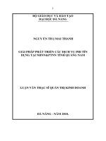 Giải pháp phát triển các dịch vụ phi tín dụng tại NHNN&PTNT tỉnh quảng nam 