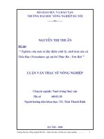 Luận văn nghiên cứu một số đặc điểm sinh lý, sinh hoá của cá tiểu bạc (neosalanx sp) tại hồ thác bà   yên bái 