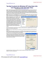 Tạo tập tin ghost cho Windows XP chạy được trên các máy tính