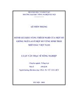 Luận văn đánh giá khả năng thích nghi của một số giống ngô lai ở một số vùng sinh thái miền bắc việt nam 