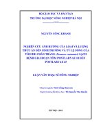 Nghiên cứu ảnh hưởng của loại và lượng thức ăn đến sinh trưởng và tỷ lệ sống của tôm he chân trắng (penaeus vannamei) sạch bệnh giai đoạn tôm postlarvae 10 đến postlarvae 45 