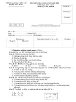 Đề và HD chấm kiểm tra HK I môn Vật Lý 8