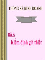 Bài giảng Chương 5 Kiểm định giả thiết