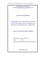 Đánh giá hiệu quả sử dụng đất của nông hộ sau khi thực hiện giao đất ổn định lâu dài trên địa bàn huyện đức thọ tỉnh hà tĩnh 