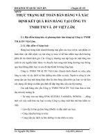 THỰC TRẠNG KẾ TOÁN BÁN HÀNG VÀ XÁC ĐỊNH KẾT QUẢ BÁN HÀNG TẠI CÔNG TY TNHH TM VÀ  DV VIỆT LÂM