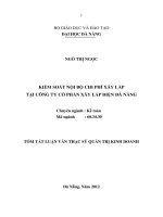 Kiểm soát nội bộ chi phí xây lắp tại công ty cổ phần xây lắp điện đà nẵng 