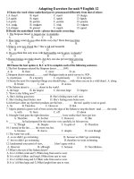 Bài soạn adapting exercises for unit9  English 12