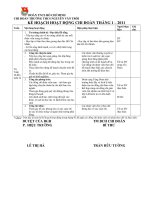 Gián án Kế hoạch hoạt động Đoàn tháng 1 - 2011