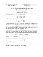 Kỳ thi tuyển sinh sau đại học năm 2006 - Môn: Toán cho vật lý