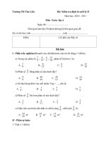 Bài giảng ĐỀ THI VÀ ĐÁP ÁN BÀI KT CUỐI HKII MÔN TOÁN