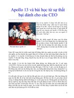 Apollo 13 và bài học từ sự thất bại dành cho các CEO