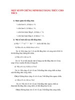 MÔT SỐ PP CHỨNG MINH BẤT DẲNG THỨC