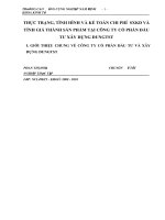 THỰC TRẠNG, TÌNH HÌNH VÀ KẾ TOÁN CHI PHÍ  SXKD VÀ TÍNH GIÁ THÀNH SẢN PHẨM TẠI CÔNG TY CỔ PHẦN ĐẦU TƯ XÂY DỰNG DUNGTST