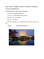 THỰC TRẠNG NGHIỆP VỤ PHỤC VỤ BUỒNG TẠI KHÁCH SẠN HÀ NỘI SHERATON