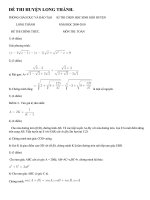 Bài soạn ĐỀ THI HUYỆN LONG THÀNH