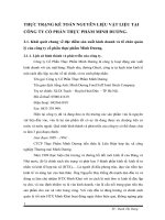 THỰC TRẠNG KẾ TOÁN NGUYÊN LIỆU VẬT LIỆU TẠI CÔNG TY CỔ PHẦN THỰC PHẨM MINH DƯƠNG