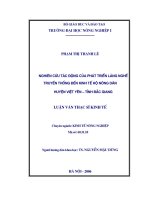 Luận văn nghiên cứu tác động của phát triển làng nghề truyền thống đến kinh tế hộ nông dân huyện việt yên tỉnh bắc giang 