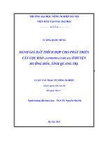 Đánh giá thích hợp đất đai cho cây cọc rào huyện hướng hoá, tỉnh quảng trị 
