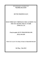 Hoàn thiện quy trình quan hệ lao động tại nhà máy đường thị xã an khê tỉnh gia lai 