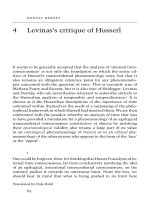 Levinas’s critique of Husserl