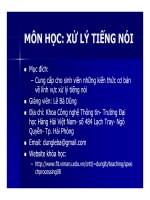 Xử lý tiếng nói - Introduction