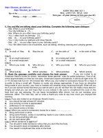 Anh 11 Đề thi HK I số 6