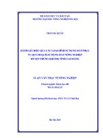 [Luận văn]đánh giá hiệu quả các loại hình sử dụng đất phục vụ quy hoạch sử dụng đất nông nghiệp huyện trùng khánh, tỉnh cao bằng 