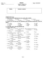 Tài liệu Test- anh 6