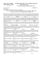 Gián án de thi thu dai hoc hay co dap an