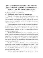 THỰC TRẠNG KẾ TOÁN NHẬP KHẨU, TIÊU THỤ HÀNG NHẬP KHẨU VÀ XÁC ĐỊNH KẾT QUẢ KINH DOANH TẠI CÔNG TY TNHH THIẾT BỊ Y TẾ PHƯƠNG ĐÔNG