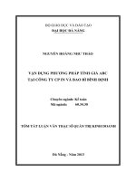 Vận dụng phương pháp tính giá ABC tại công ty CP in và bao bì bình định
