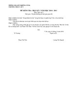 Tài liệu De thi & DA NV 9 ki 1 nam 2010-2011