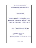 Nghiên cứu góp phần hoàn thiện hệ thống cây trồng trên đất dốc tại huyện mộc châu, tỉnh sơn la 