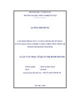 Giải pháp phòng ngừa và hạn chế rủi ro tín dụng ở ngân hàng nông nghiệp và phát triển nông thôn chi nhánh thành phố thái bình 