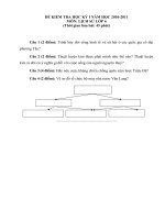 Bài soạn DE THI MON LICH SU 6 KY I