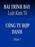 BÀI TRÌNH bày luật kinh tế CÔNG TY hợp DANH