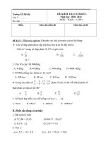 Đề& ĐA cuối KI- Môn Toán- L5