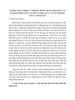 BÀI HỌC KINH  NGHIỆM  VÀ PHƯƠNG HƯỚNG HOÀN THIỆN BƯỚC LẬP KẾ HOẠCH KIỂM TOÁN TẠI CÔNG TY DỊCH VỊ TƯ VẤN TÀI CHÍNH KẾ TOÁN VÀ KIỂM TOÁN