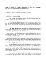 LÝ LUẬN CHUNG VỀ TÀI SẢN LƯU ĐỘNG VÀ HIỆU QUẢ SỬ DỤNG TÀI SẢN LƯU ĐỘNG TRONG DOANH NGHIỆP