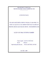 Ứng dụng hệ thống thông tin đại lý(gis) phục vụ công tác quản lý tài chính đất đai tại một số phường thuộc quận  HAI bà trưng, thàng phố hà nội 